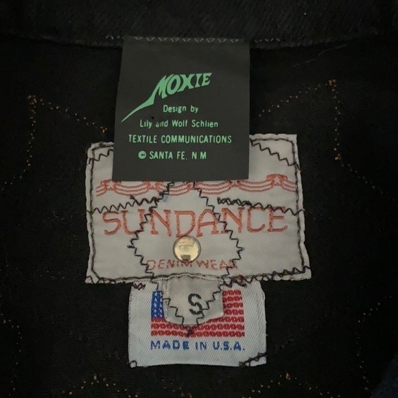 Sundance Moxie Black Jean Jacket w/Western Appliqués Sz S - Picture 11 of 15